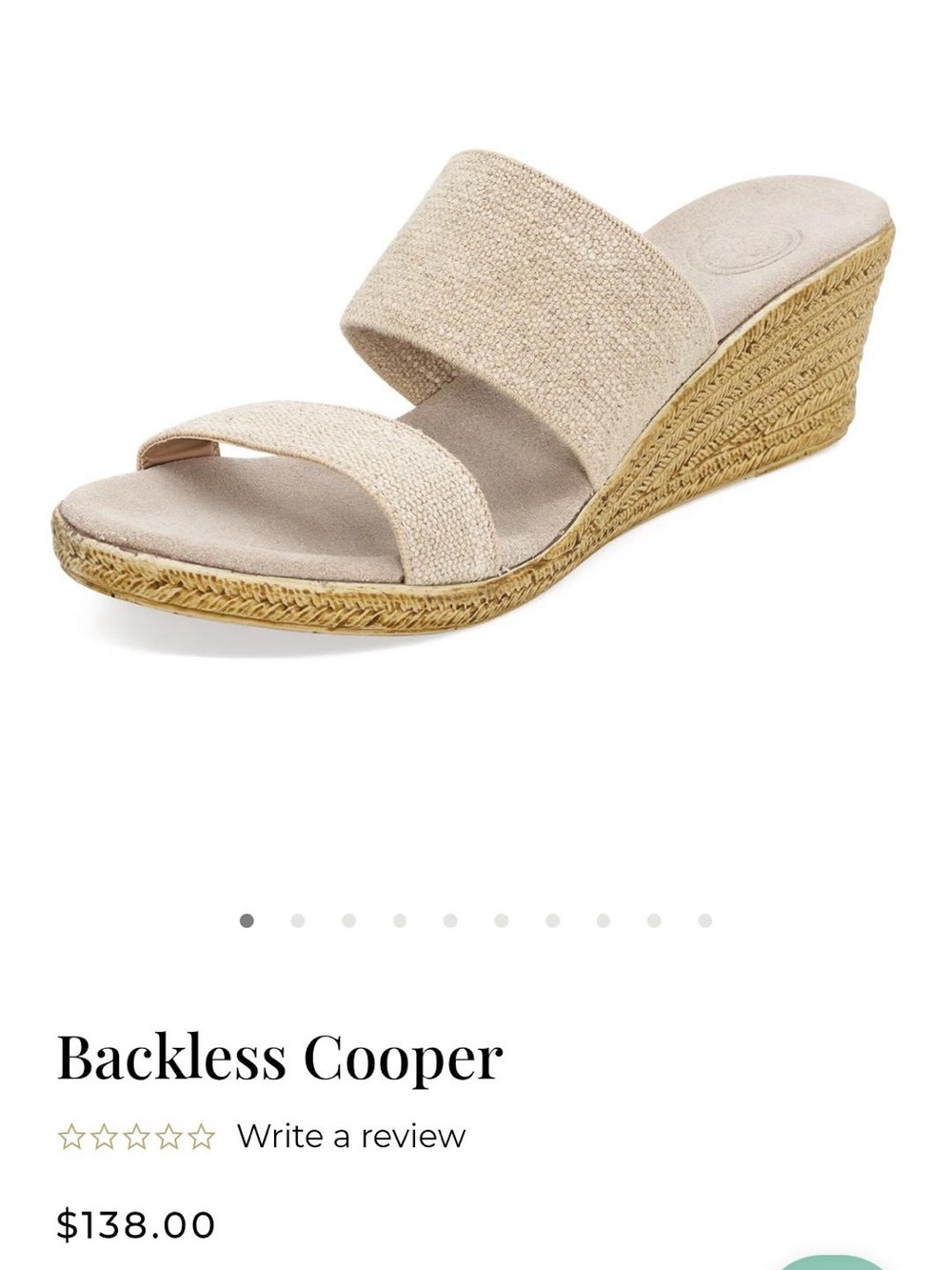 CHARLESTON SHOE CO. Backless Cooper Wedge in Beige
